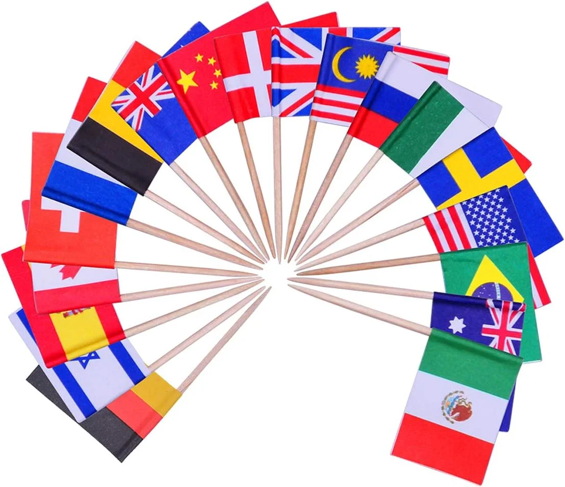 Bar tools Mini Size Cupcake Sticker toothpick flag Custom decorative toothpick decoration Burger Flags