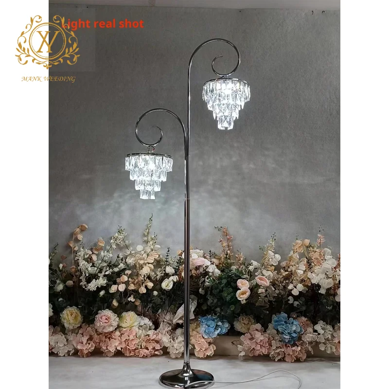Luxury Acrylic Crystal Light Path Guide Ceremony Pavilion Chandelier Wedding Background Decorative Light 2024 New Wedding Props