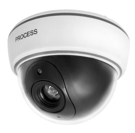 Dummy Dome Camera with Warning Flashing Red LED Light Outdoor Waterproof Security Dummy Camera
