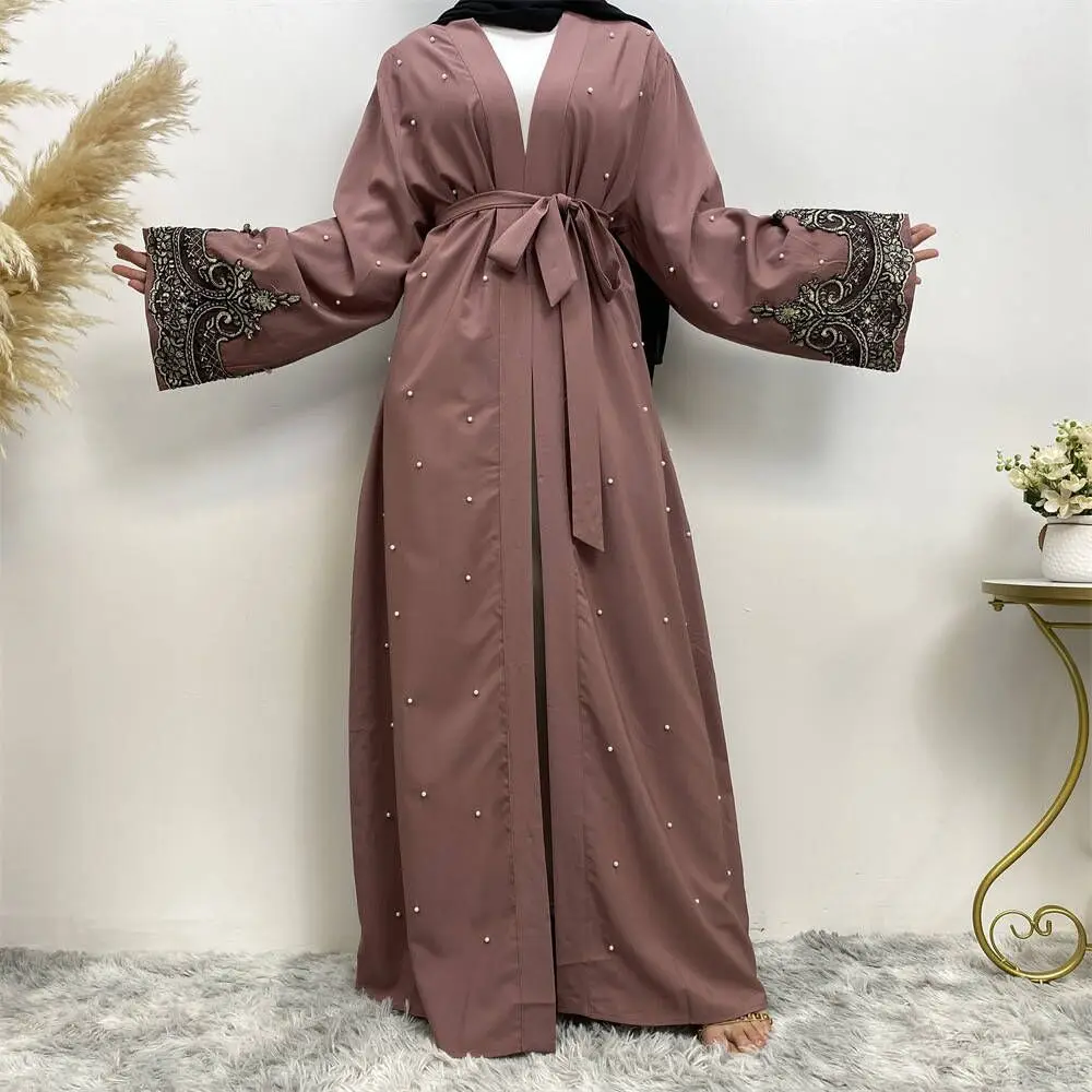 Luxury Islamic Clothing Plus Size Lace Up Muslim Dress Fashion Abaya Muslim Women Islamic Hijab abaya dubai muslim dresses