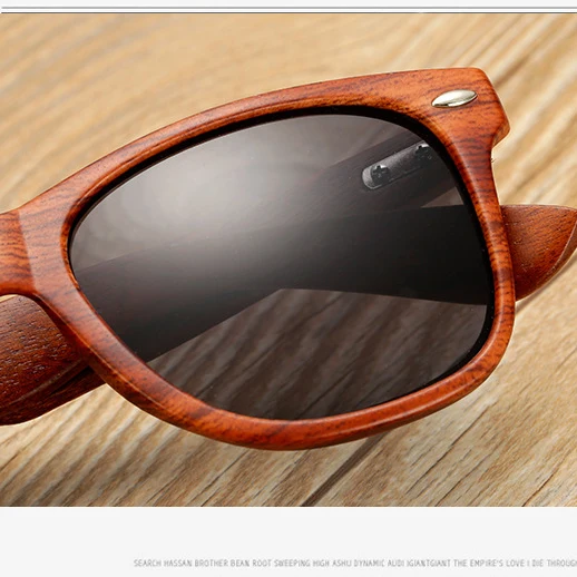Wood Pattern Plastic PC Frame Sunglasses High Quality Custom Logo Wooden Temple Sun Glasses With Rivet Gafas De Madera