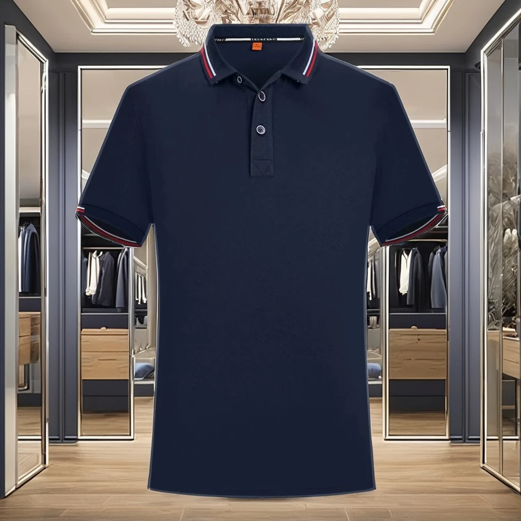Navy blue tshirt Custom Mens Golf Polo Shirts With Embroidery Logo tee shirt dress for women