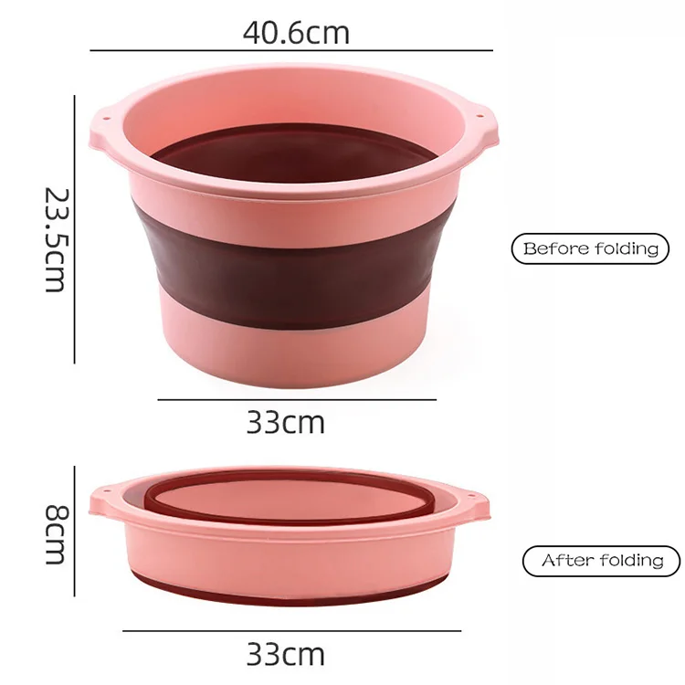 New Arrivals Custom Feet Soaking Massage Bucket Leak Proof Portable TPR Collapsible Foot Spa Basin With Lid