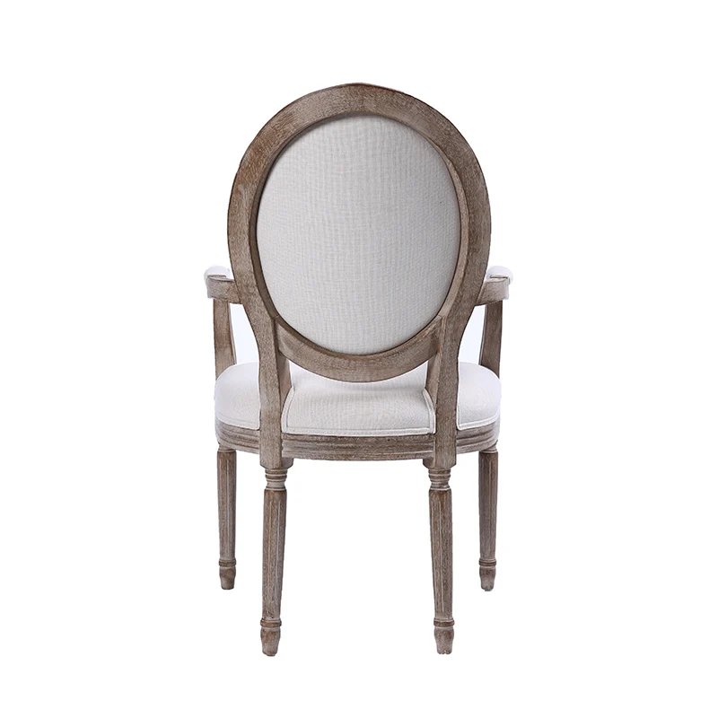 Factory custom American solid wood brand armrest retro leisure chair antique wedding banquet dining chair
