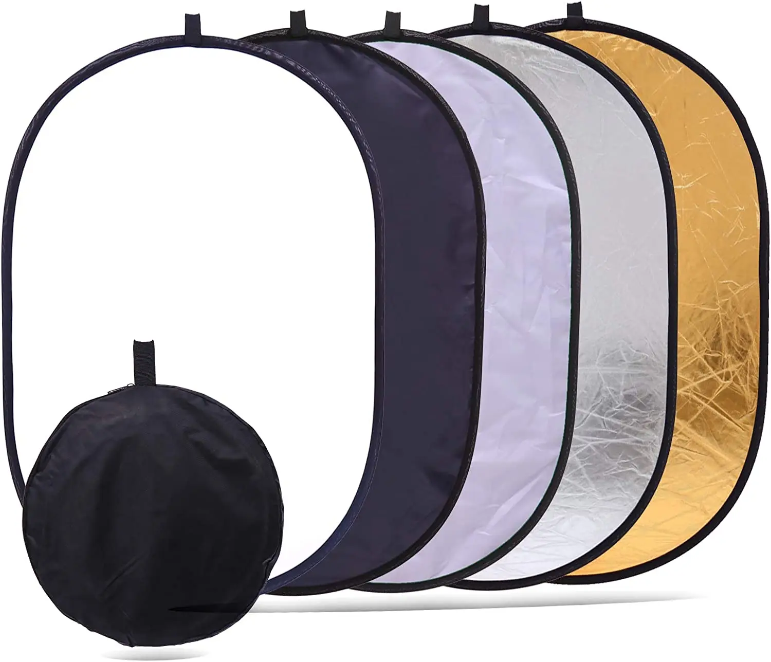 150*200cm 5-in-1 Collapsible Photography Portable Oval Reflectors/Diffuser Accessories Kit for Outdoor Camera Video Lighting
