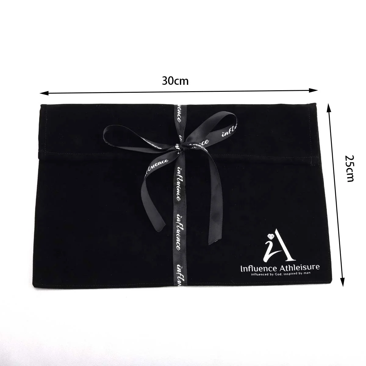 Custom Logo Ribbon Printing Black Velvet Envelope Dust Bag For Wallet Handbag Reusable Gift Jewelry Dust Flap Velvet Pouch