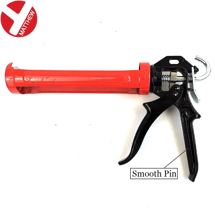 Heavy Duty Hand Tool Drip Free Revolving Barrel manual  Caulking Gun with Silicone Clear Smooth Pin