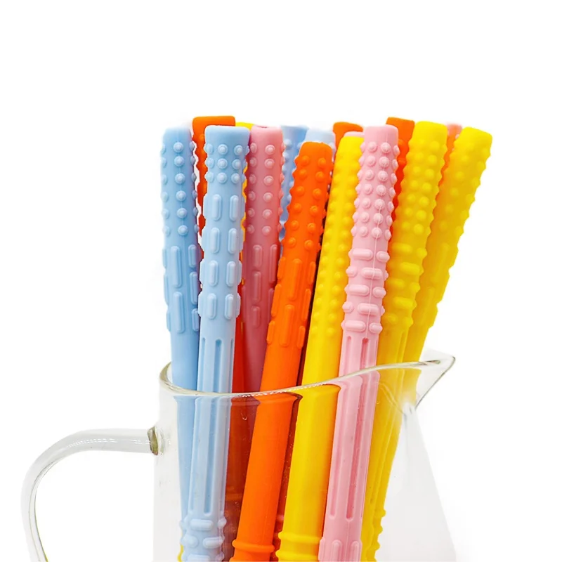 Hot 2021 Silicone Baby Teether Set Food Grade Bpa Free Teething Tubes Sensory
