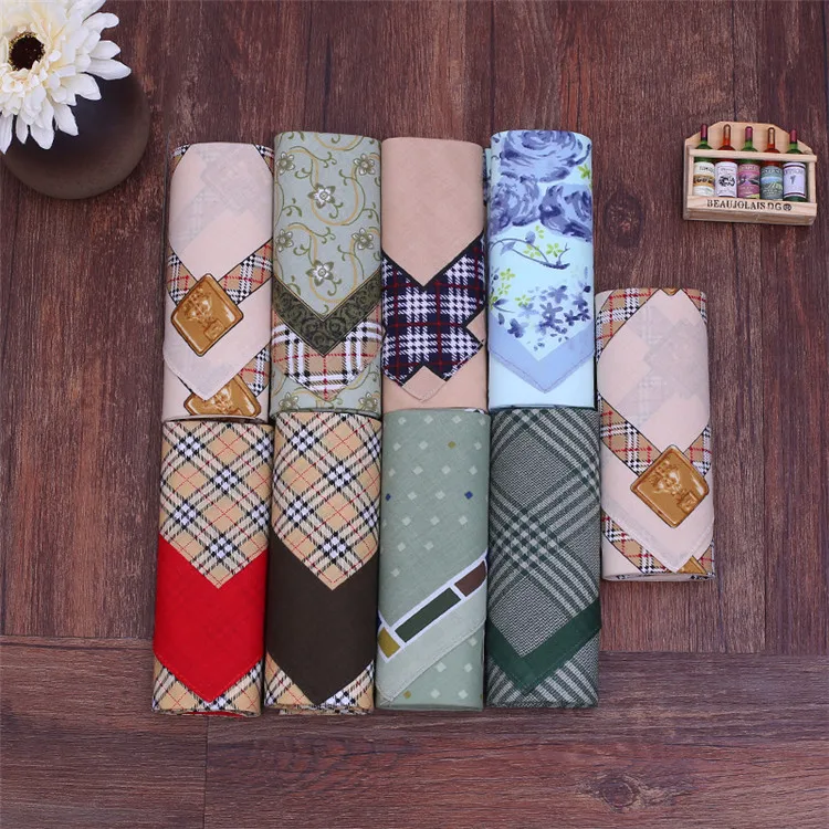 
Hot sale 100% cotton grid handkerchief pocket square colorful handkerchief 