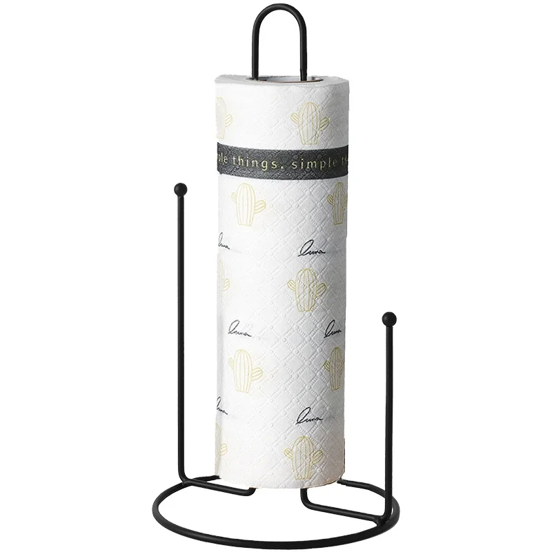 Bathroom Chrome Silver Metal Paper Towel Holder,Kitchen Countertop Round Iron Wire Paper Towel Holder Under Cabinet