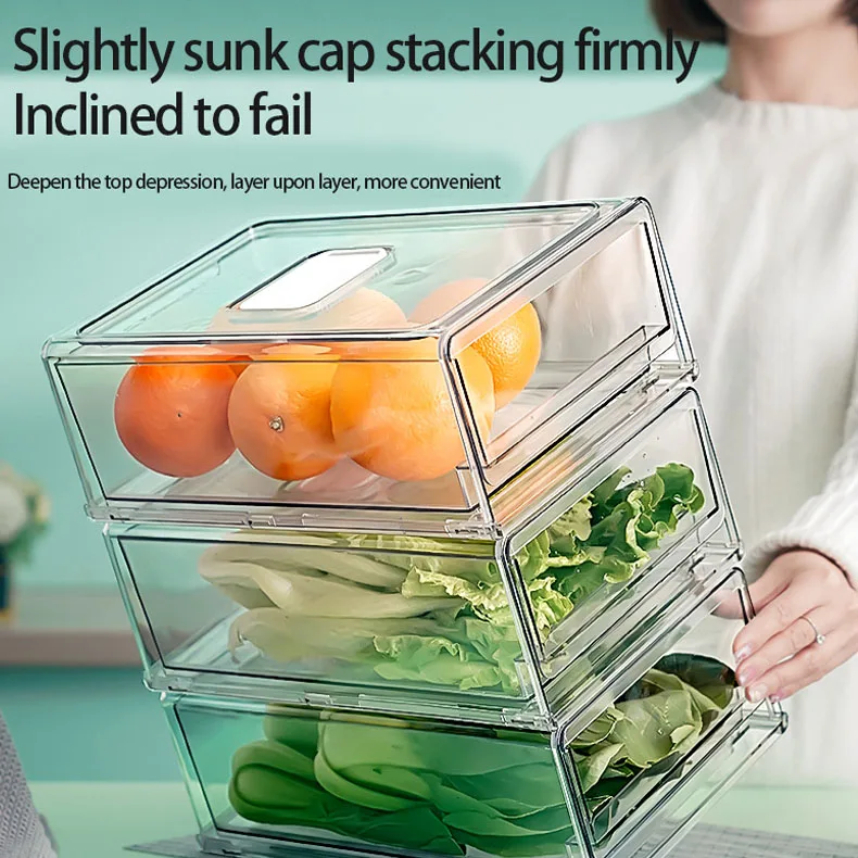 Plastic Kitchen Organizer Storage Bins with Handles for Pantry Cupboard Cabinet Fridge Freezer Shelves Counter