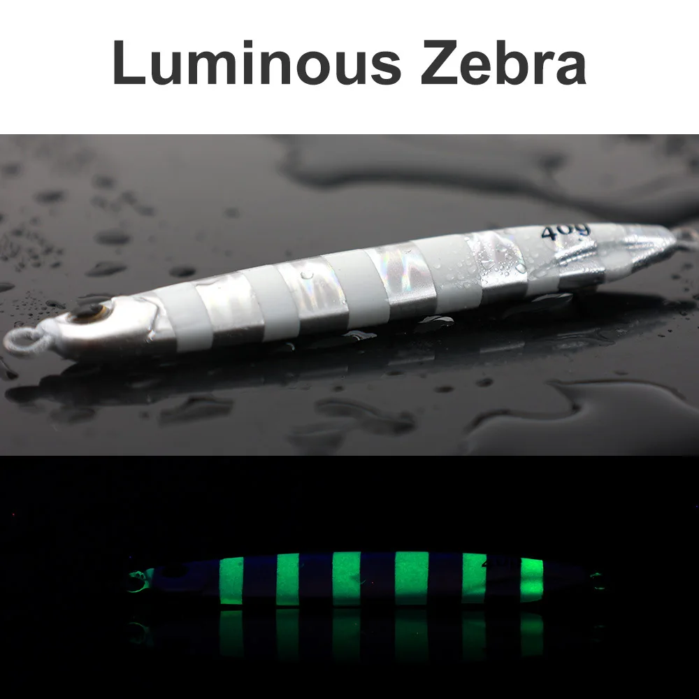 Slow Pitch Jigs Lures Fishing Tackle Luminous Stripe Metal Casting Bait 40g 60g Iscas Artificial Lifelike Jigging Fishing Lures