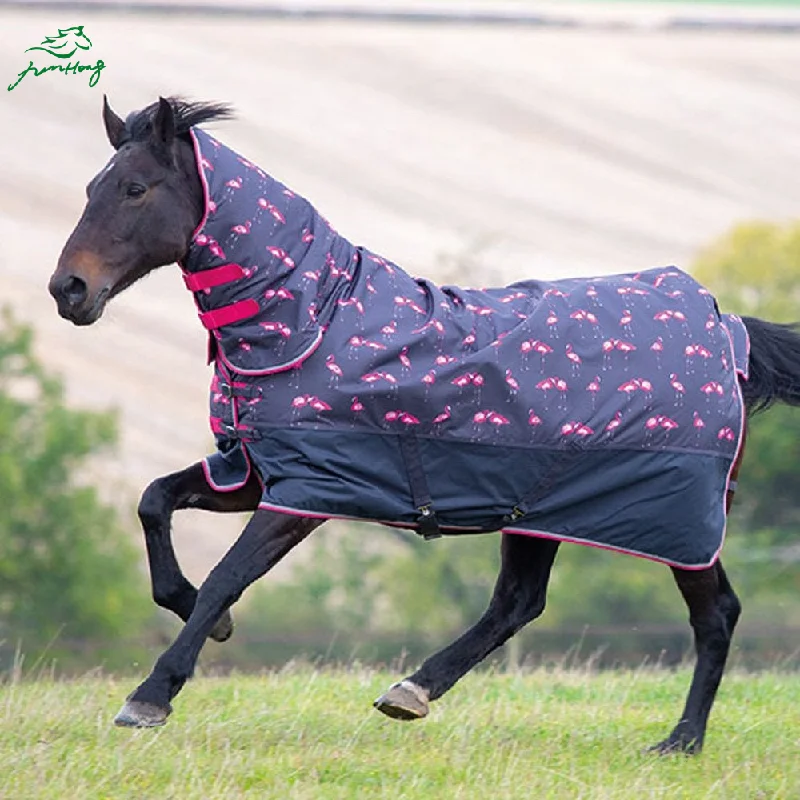 Customized Dry Ripstop 600 Denier Oxford Equine Waterproof Blanket Equestrian Horse Rugs Full Neck Standard Fly Sheet