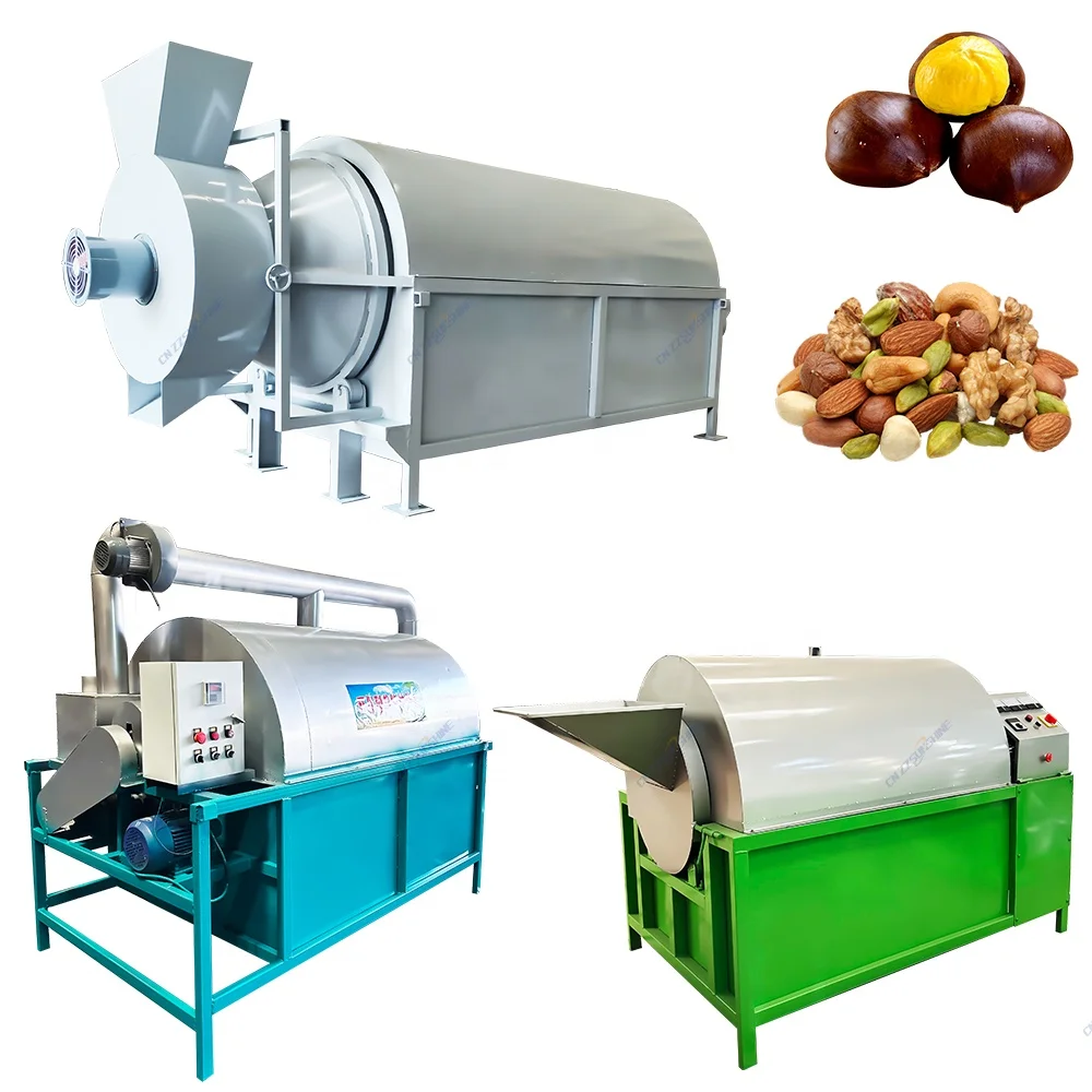 Wholesale 100kg Electric Gas Peanut/Cashew/Sunflower Seeds Nuts Roaster Multifunctional Roaster Machine Customized
