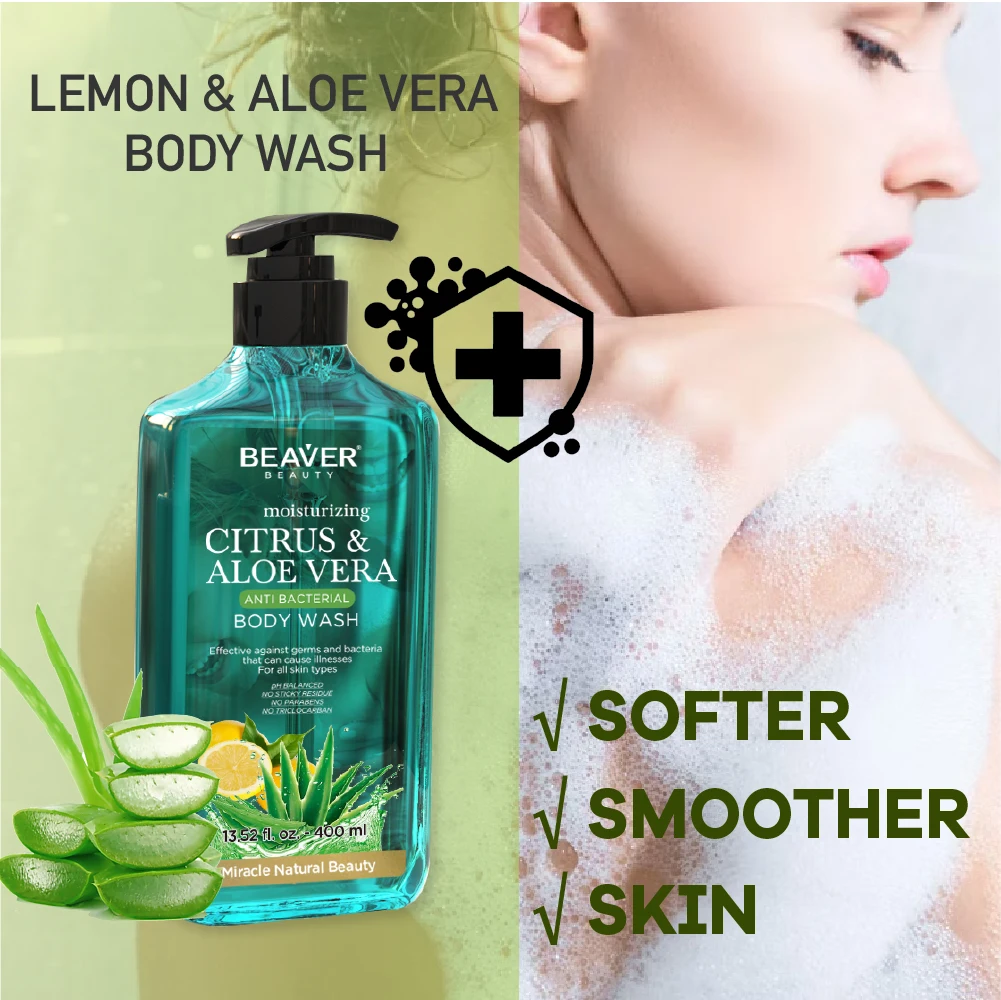 New Arrivals Organic Bulk Body Wash Gel Moisturizing Body Wash Gel for Citrus and Aloe Vera Anti Bacterial  Body Wash Shower Gel