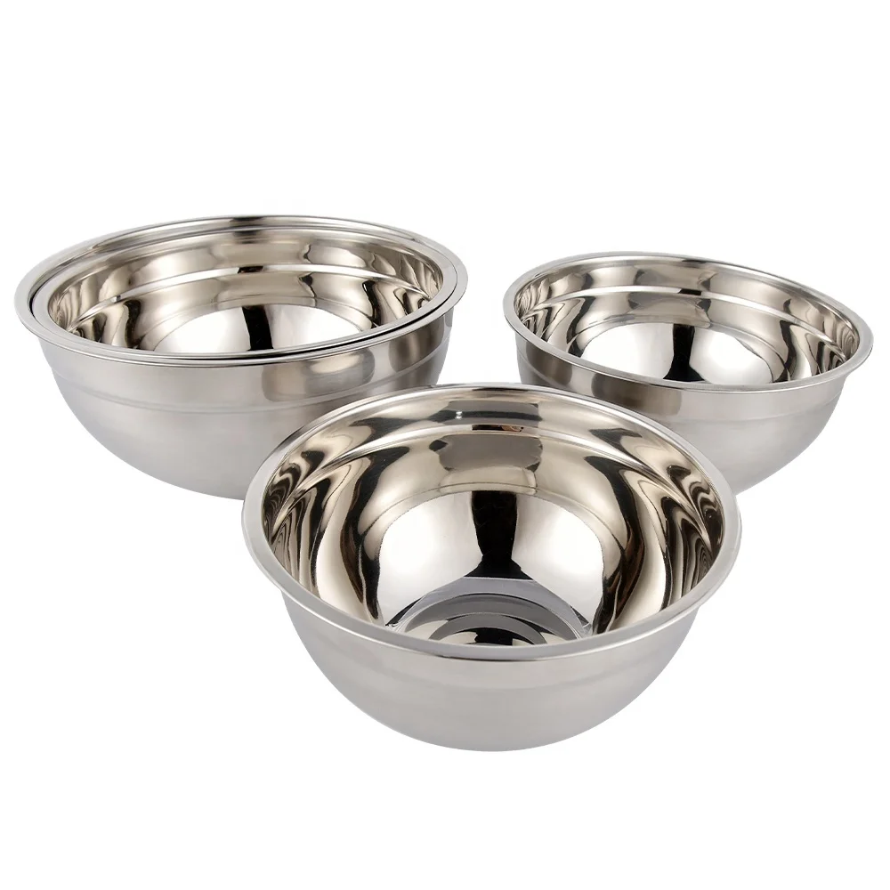 Cheap American Style  Wholesale Stainless Steel Basin Metal Salad Bowl Round Mixing Bowl