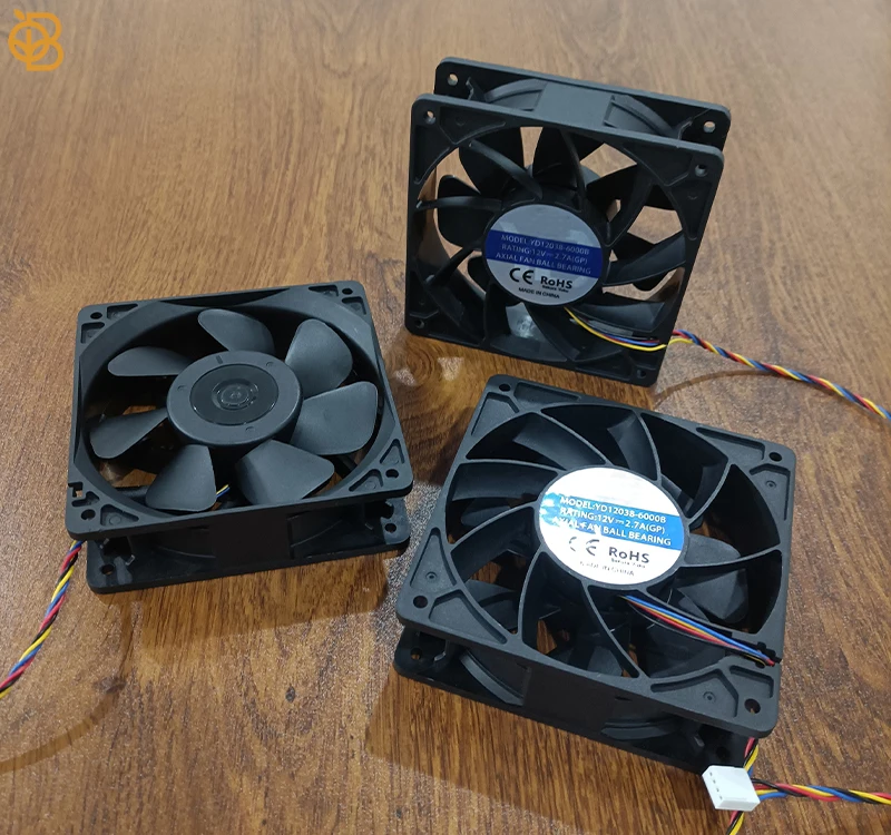 High Speed 120x120x38 Dc Axial Fan 12038 6000RPM 12V 2.7A Cooling Fan Replacement 4pin Connector Axial Flow Fans
