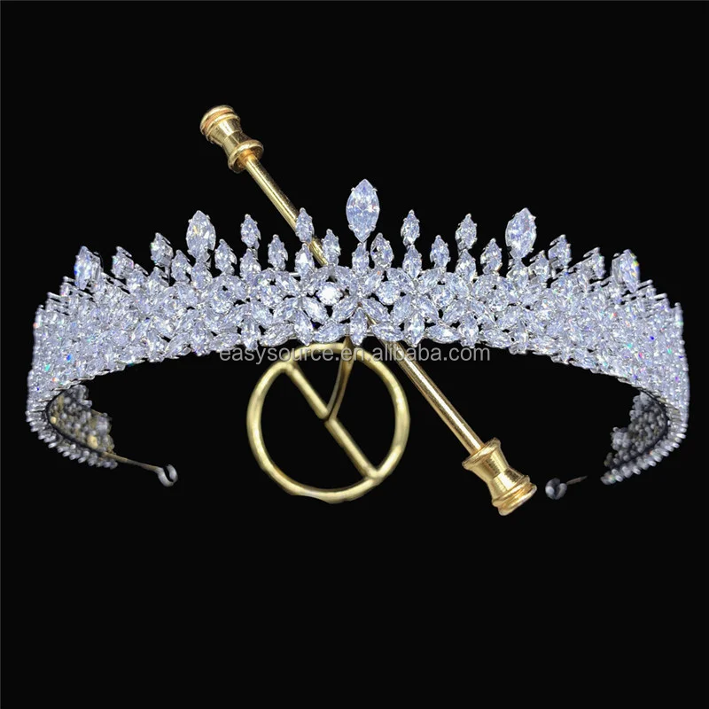 RE4315 Fashion Zirconia Bridal Headband Classic CZ Tiaras Crowns Wedding Prom Tiara