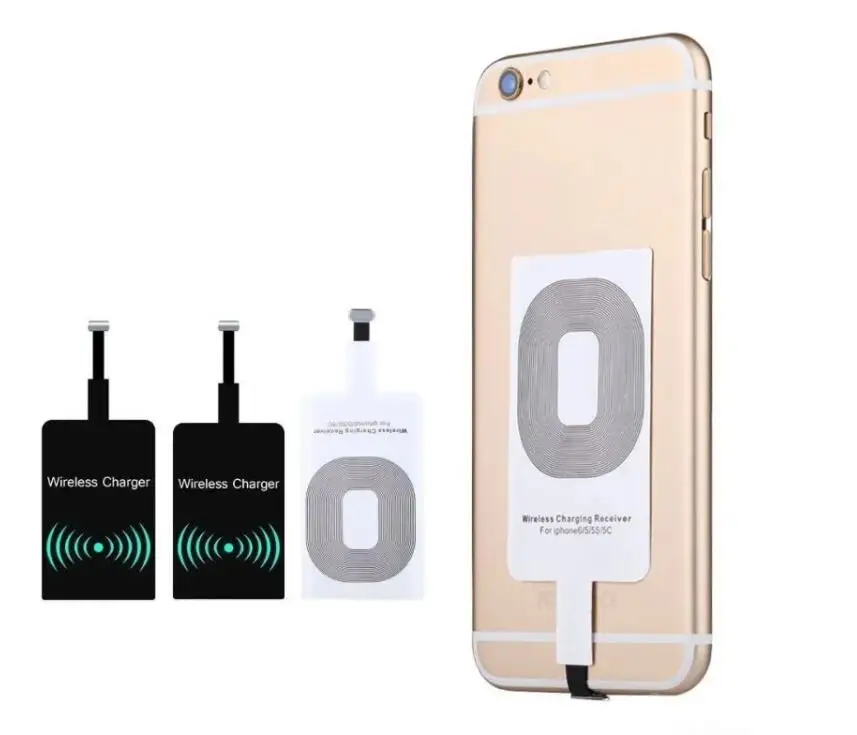 Universal Qi Wireless Charger Adapter Fast Charging Receiver For iP Sam Android For All Type C iOS Smart Phones Tablets