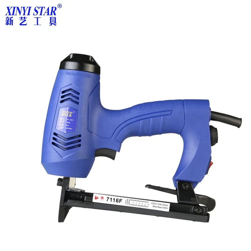 XINYI 7116F staples tacker AC electric stapler gun machine manual staple gun tacker