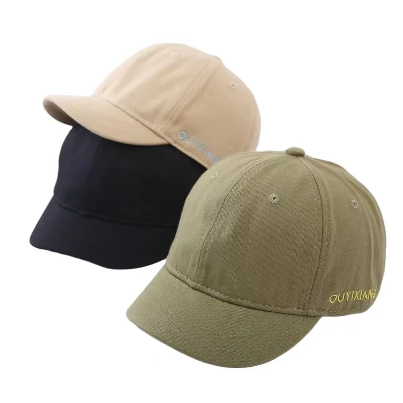 Washed Short Brim Hat Retro Cap In Spring And Summer Trendy Japanese Casual Versatile Sunshade Drawstring Baseball Cap