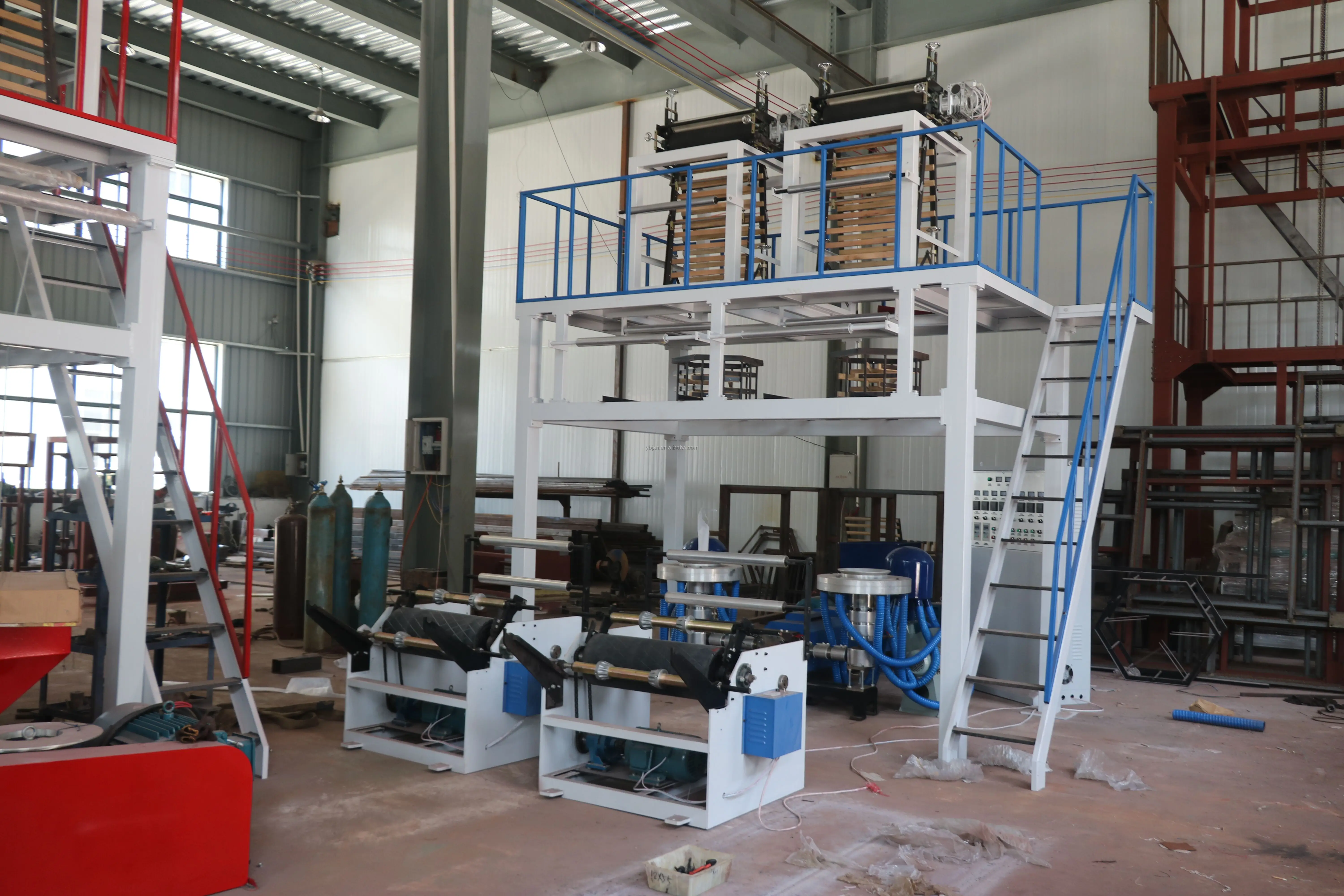 Double Heads PE Blown Blowing Film Extrusion Machine