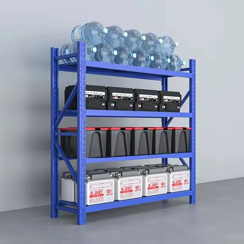 Warehouse storage racks 4 layer 200KG factory long span industrial metal storage shelves warehouse racking