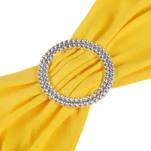 Wholesale Yellow Chair Sashes Spandex Sashes Bows Party Chair Cover Band Chair Cover Bands With Buckle Slider For Banquet