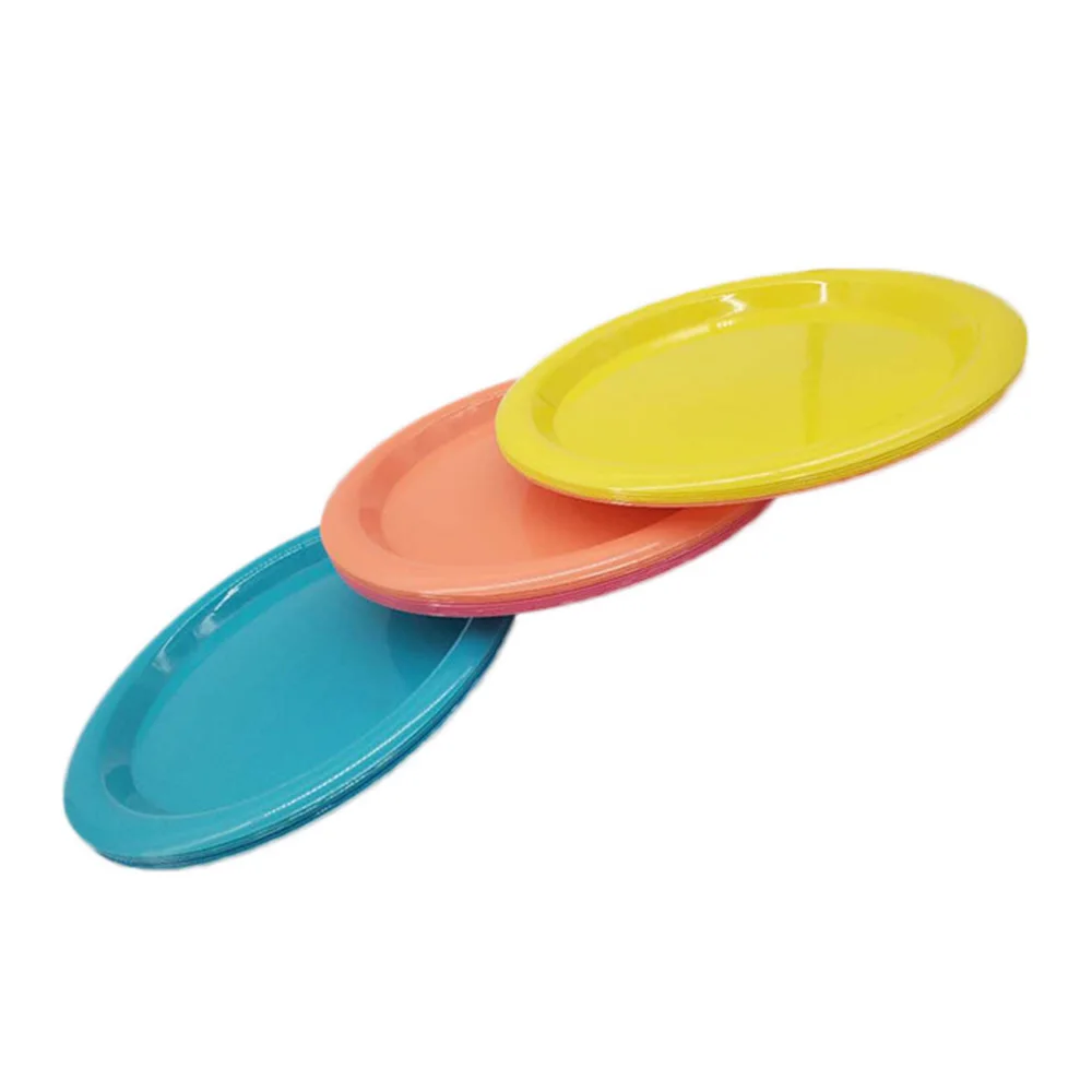 Sunup Cheap Round Reusable Eco Friendly  Plastic Party Dinner Fruit Dessert Snack Food Plate Dishes