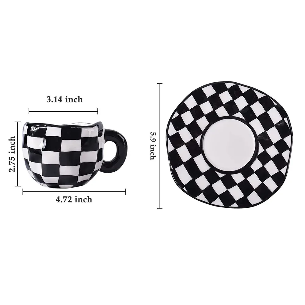 ins ceramic mug handmade irregular 10oz customised coffee cup and saucer afternoon tea ceramic cup retro stoneware mug