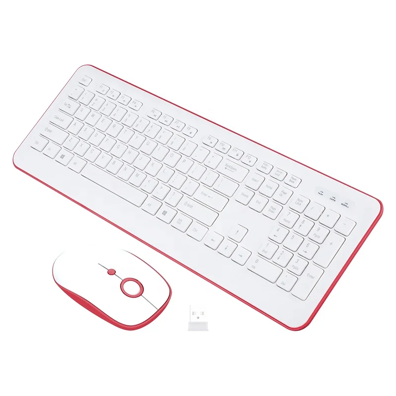 OEM Factory Многофункциональный эргономичный дизайн 2,4 ГГц USB Беспроводная Офисная Клавиатура и мышь шоколадного цвета комбо для дома