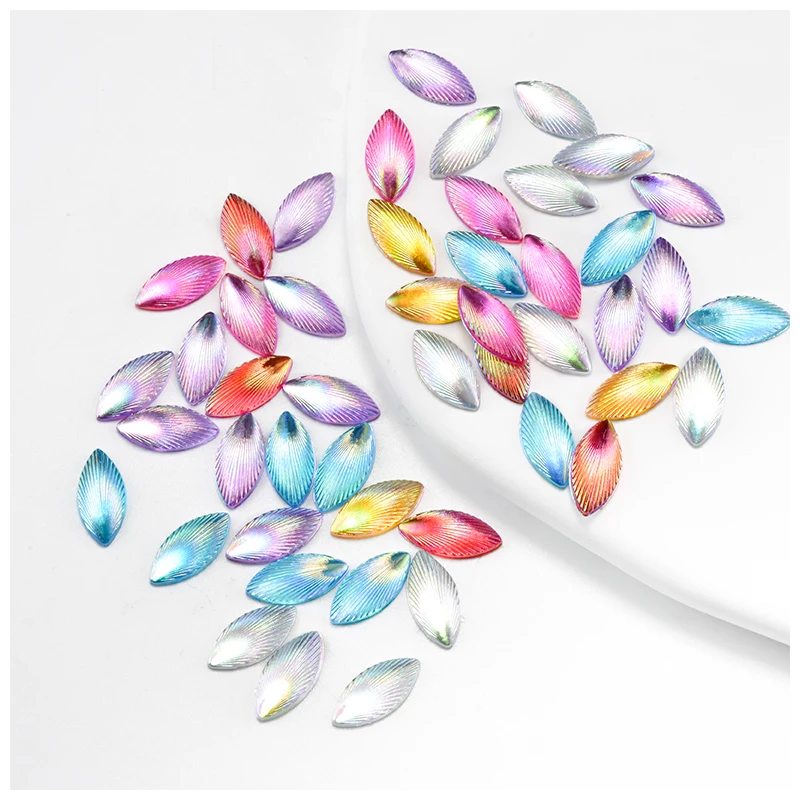 7 * 15mm acrylic horse eye patch mixed color shell pattern water droplet shaped flat bottom drill DIY Yakli jewelry accessories