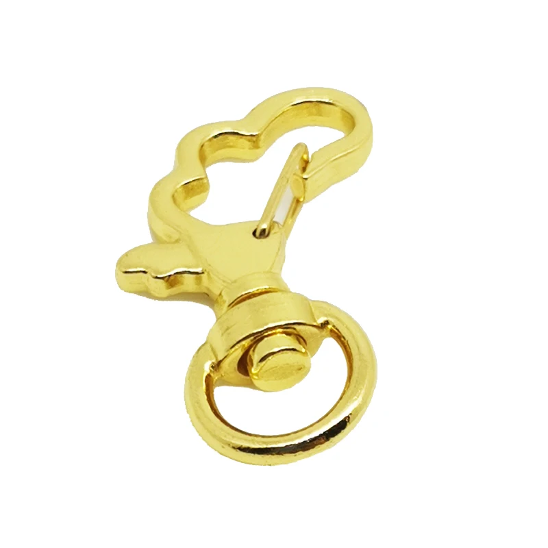 Factory direct wholesale metal dog hook jewelry accessories diy zinc alloy hook cloud leaf wings keychain