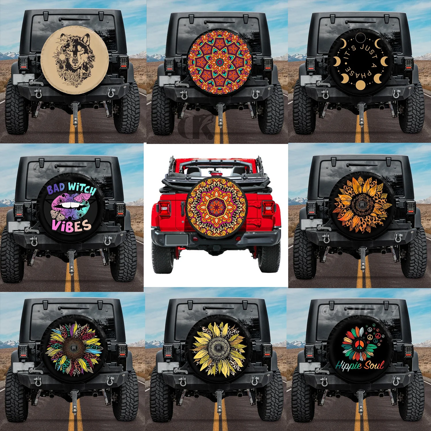 Wholesale Spare Tire Cover With Horse Waterproof Car Storage Bag Car Accessories For Horse Lovers Personalized Tire Protector