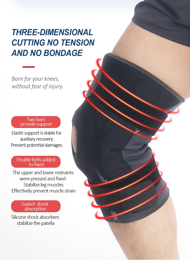 Custom Neoprene Adjustable Weightlifting Stabilize Power Lifting Basketball Knee Guard Support Belt Straps Knee Pad