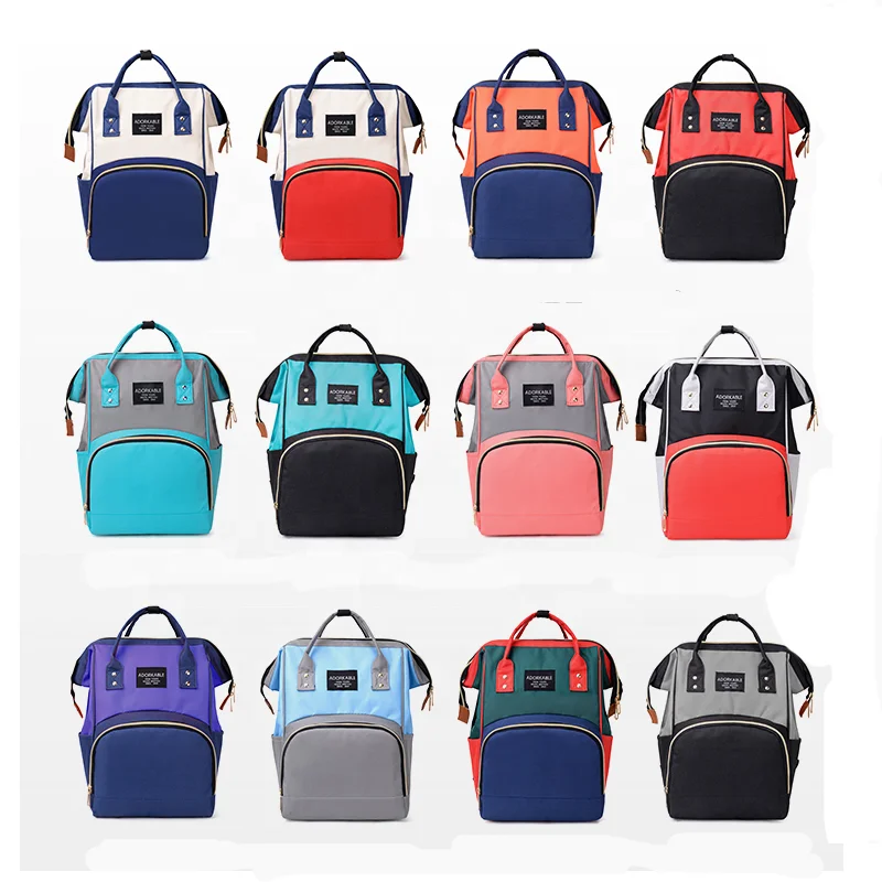 Top Sale Colorful High Quality Large Capacity Waterproof Mommy Nappy Bag Women Baby Diaper Bag Backpack