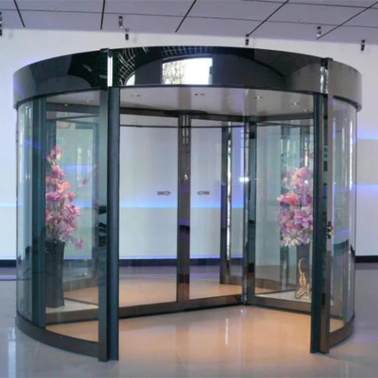 Customized Light Grey Modern Doors Kit 2 3 4 Wing Automatic Revolving Door Manufacturer