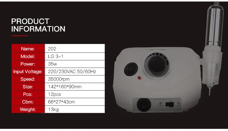 LUGX электрическая перезаряжаемая дрель для ногтей маникюр 35000 об/мин