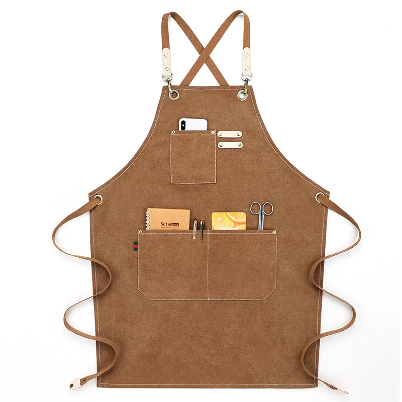Wholesale Custom Logo Plain Cotton Polyester Waterproof Chef Cafe BBQ Food Cooking Cleaning Bib Aprons Kitchen Apron