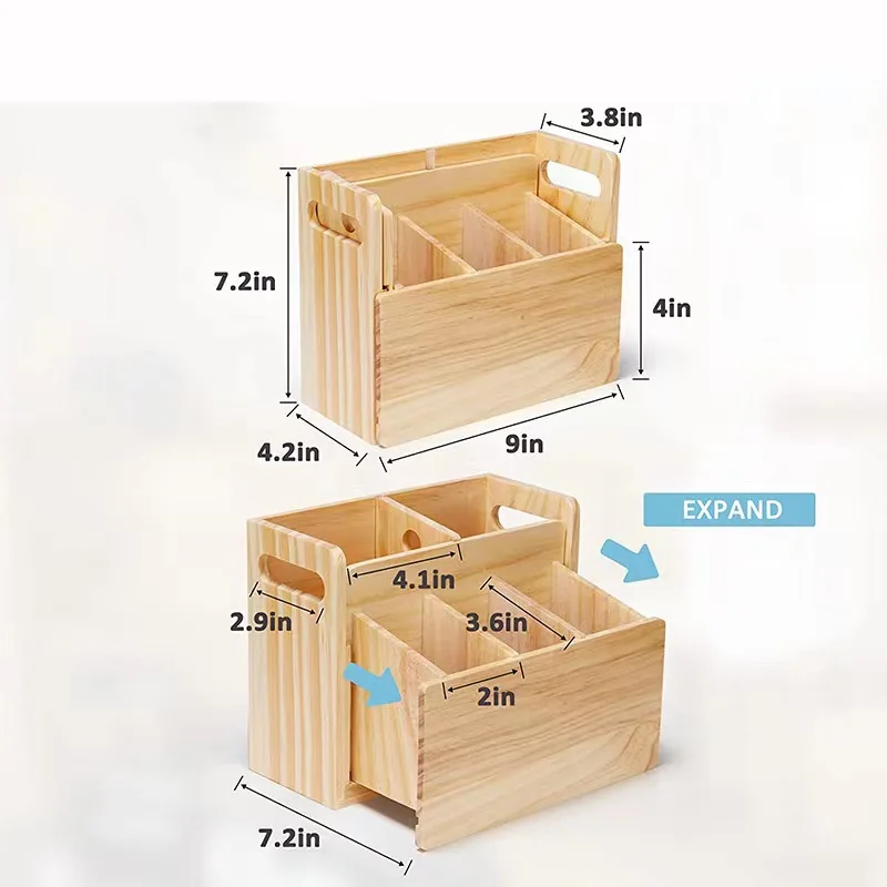 OWNSWING Wood Scalable Cutlery Utensil Holder for Flatware Dinnerware Restaurant Kitchen Utensil Storage Box