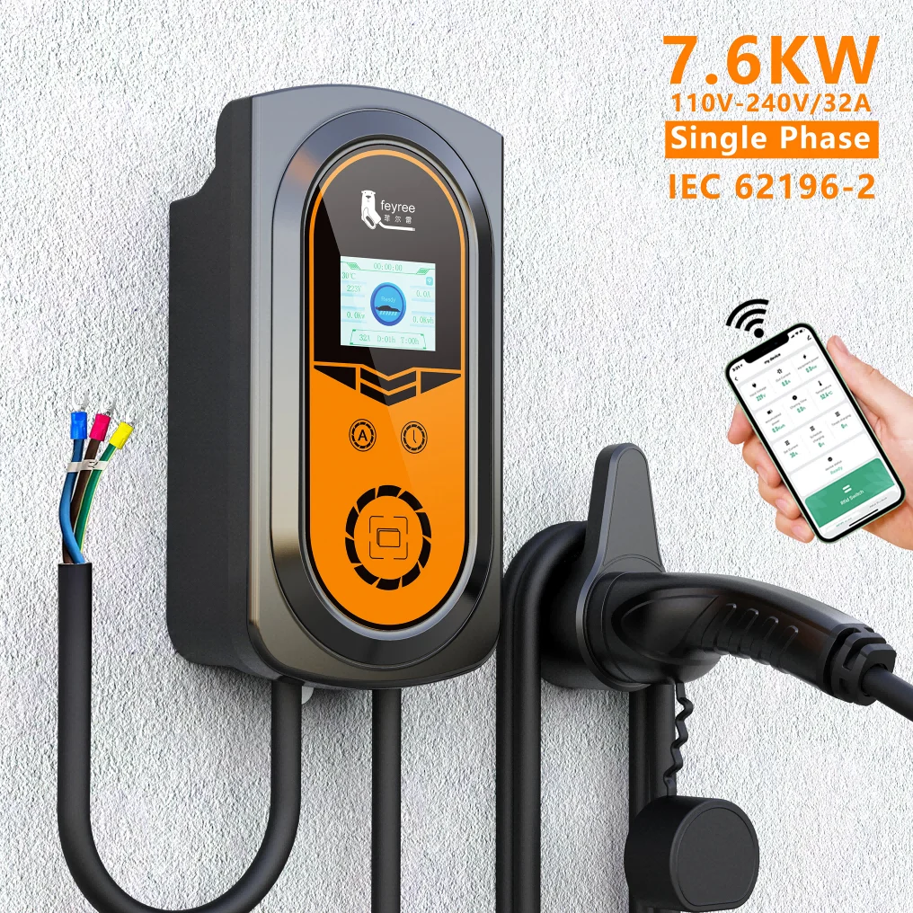 Feyree wallbox 32A 7KW IEC 62196 type 2 EV charging stations level 2 ev charger