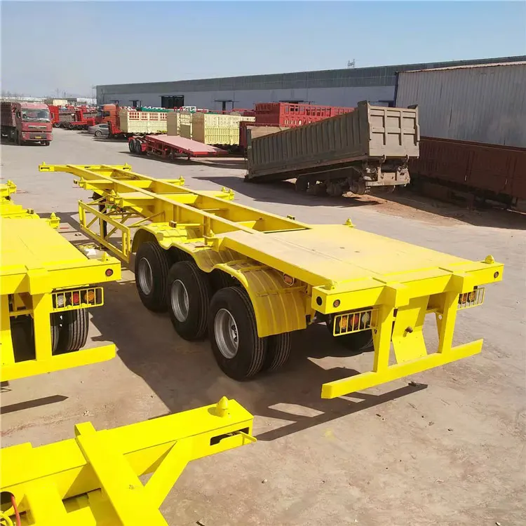Factory Price 3 Axl 40ft Skeleton Chassis Semi Trailer Container Skeletal Transport Skeleton Truck Semi Trailer