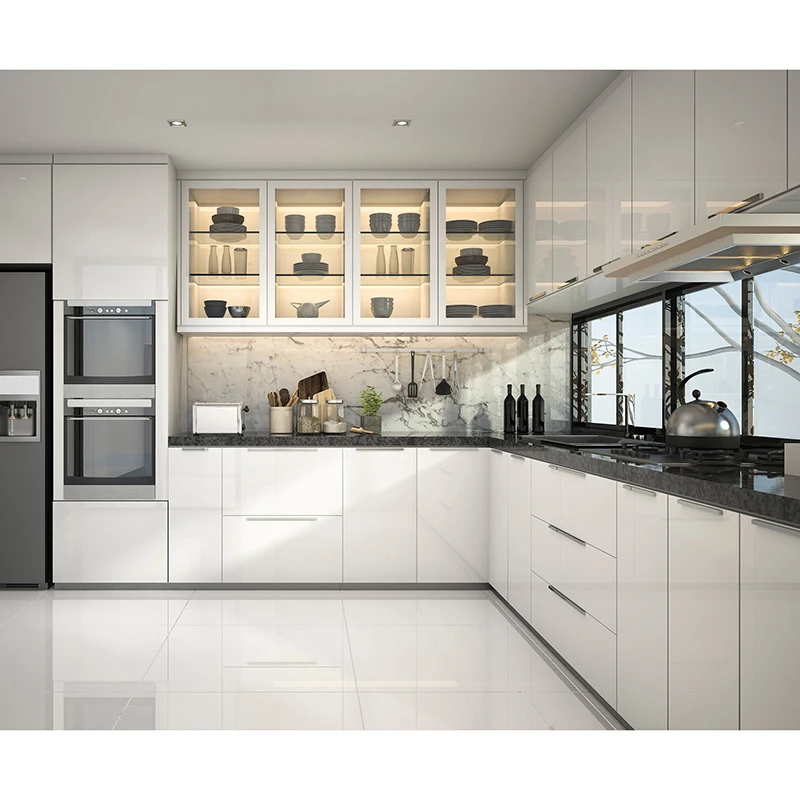 Vietnam Factory  Directly Modern Shaker Design Kitchen Cabinet Solid Wood Kitchen Furniture High Gloss Kitchen Cabinets