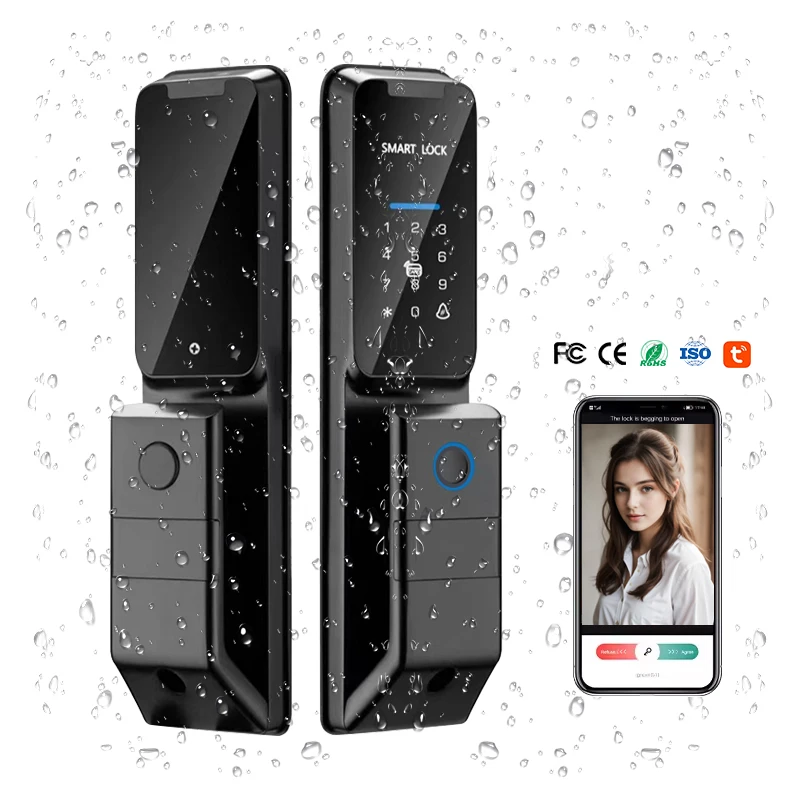 Литиевая батарея для умного дверного замка 5050 врезного биометрического отпечатка пальца смарт-замок tuya приложение пульт дистанционного управления