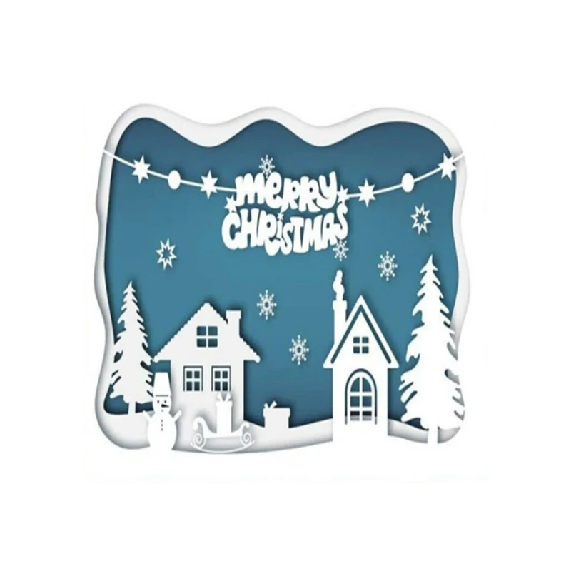 AAGU Merry Christmas Decoration Metal Cutting Dies Tree House Snowman Molds Scrapbook Album Deco Craft Cards Stencil Template