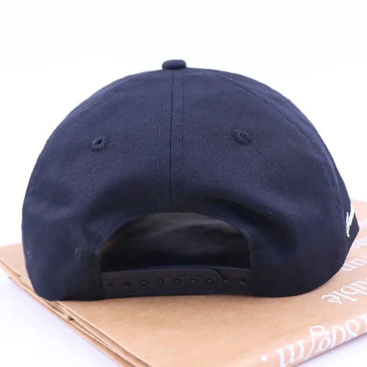 Embroidery Logo Cotton Canvas 5 Panel Cap Unstructured Pre-curved Brim Snapback Hats Vintage Custom Navy Blue Embroidery Dad Cap