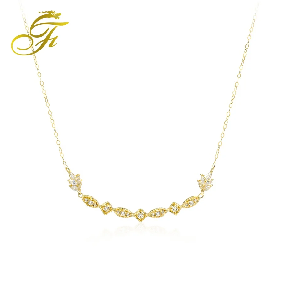 Unique pendant chain jewelry for women pure solid 18k gold necklace real gold jewelry 18k solid gold necklace 24k