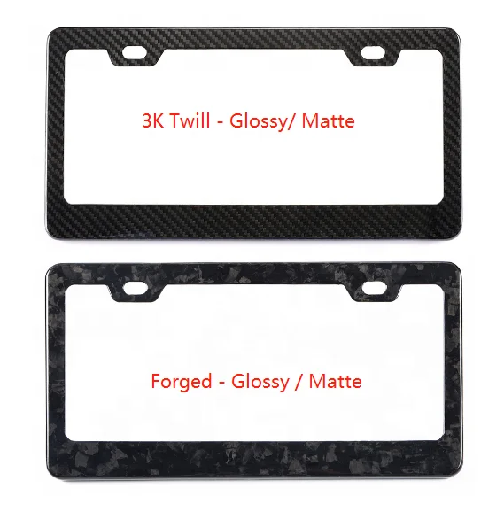 High quality carbon fiber twill / plain glossy/matte USA/CA car license plate frame