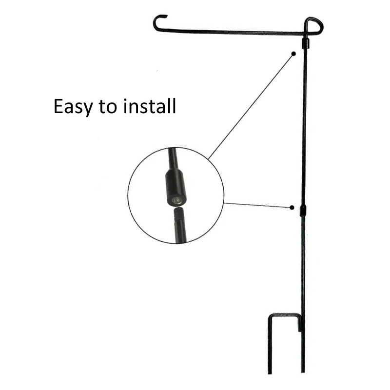 Garden Flag Stand-Holder-Pole with Flag Stopper and Clip Waterproof Powder-Coated Paint Heavy Duty Flagpole