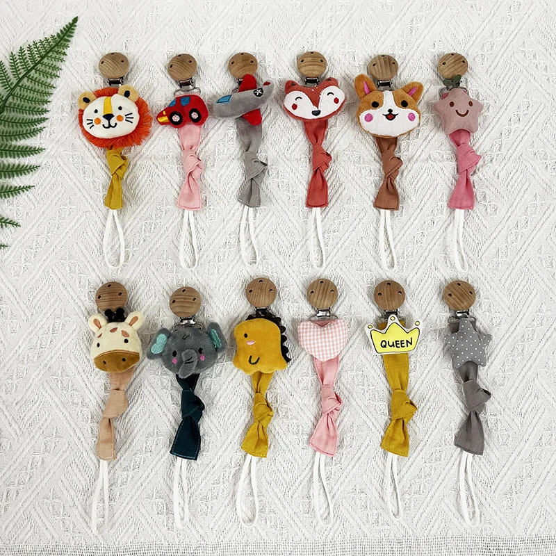 Custom Cute Baby Pacifier Chain Clip Cute Dummy Cotton Chain Holder Pacifier Clip